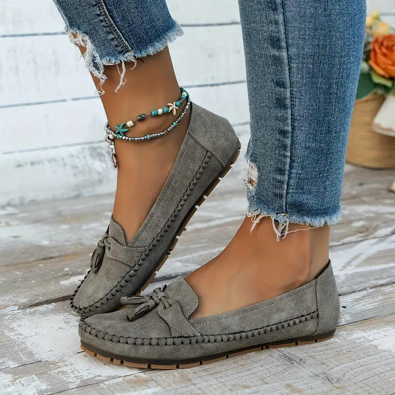 🔥Last Day 50% OFF🔥 Solid Color Flat Shoes, Lightweight, Anti-Slip, Breathable, Orthopedic, Casual, Plain Toe For Women
